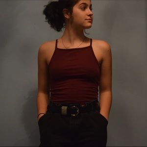 Cute red halter top.